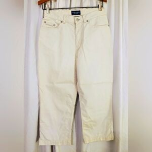Lauren Jeans Co Ralph Lauren Women's White Capri Jeans Size 4 Beach Neutral EUC
